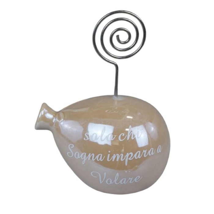 PALLONCINO CLIP LED TORTORA PERLATO C FRASE